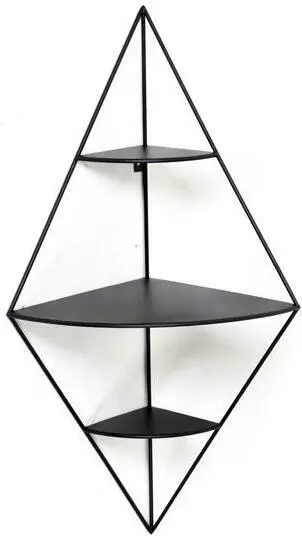 Eckregal aus Metall in Schwarz