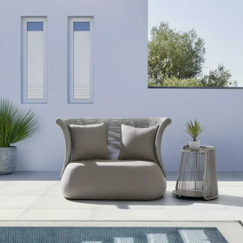 Loungesofa 'Zoe' inkl. Kissen, grau/braun