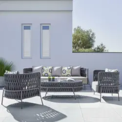 Loungegarnitur 'Alexa' inkl. Auflagen & Kissen, grau