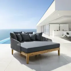 Sonneninsel 'Viola' inkl. Auflage & Kissen, dunkelgrau