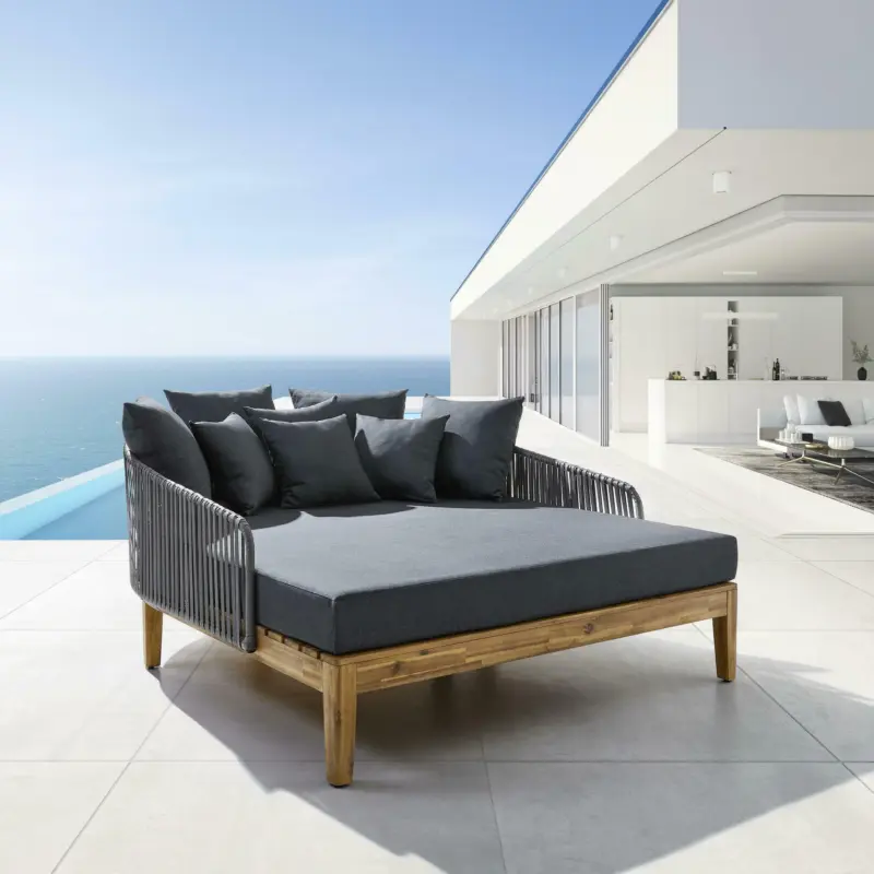 Sonneninsel 'Viola' inkl. Auflage & Kissen, dunkelgrau