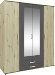 Drehtürenschrank in Anthrazit/Eichefarben