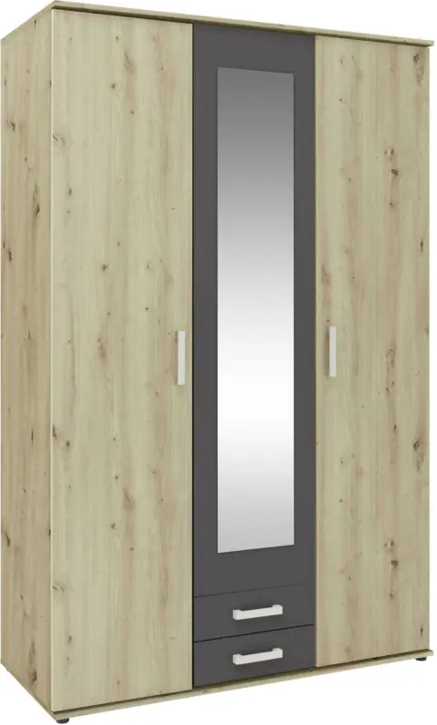 Drehtürenschrank in Anthrazit/Eichefarben