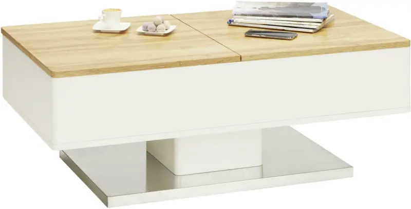 Couchtisch in Weiß ca. 110x42-67x60cm