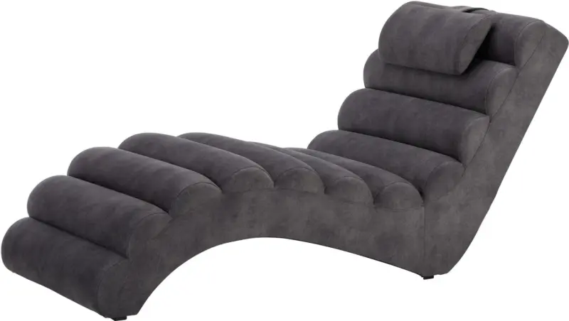 Liege in Grau mit Nackenkissen