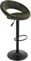 Barhocker aus Samt in Olivgrün/Schwarz