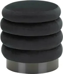 Hocker aus Samt in Schwarz