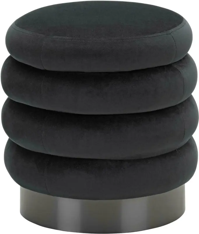 Hocker aus Samt in Schwarz