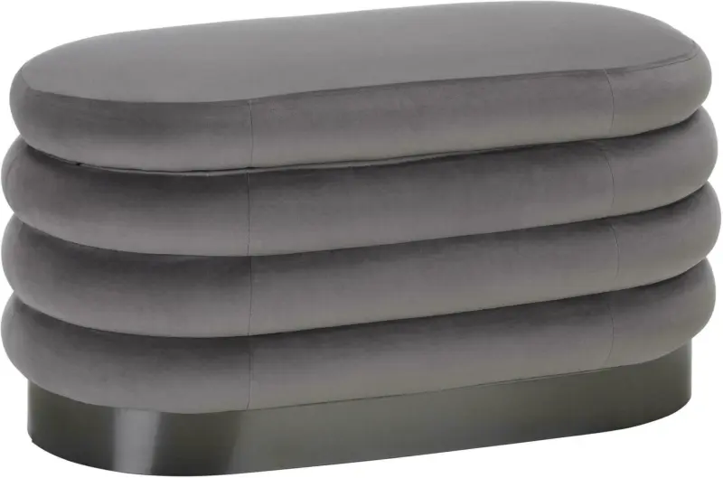 Hocker aus Samt in Grau