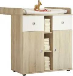 Wickelkommode in Weiß/Sonoma Eiche 'Wiki'