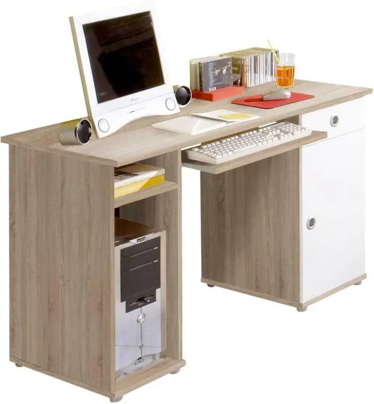 Jugendschreibtisch in Weiss/ Sonoma Eiche 'Wiki'