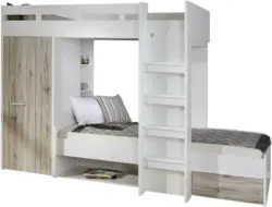 Etagenbett in Weiss/ Eichefarben 'Maxi'
