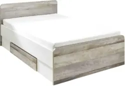 Stauraumbett in Braun/Grau/ Weiss 'Moon'