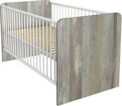 Gitterbett in Braun/Grau/Weiss 'Moon'