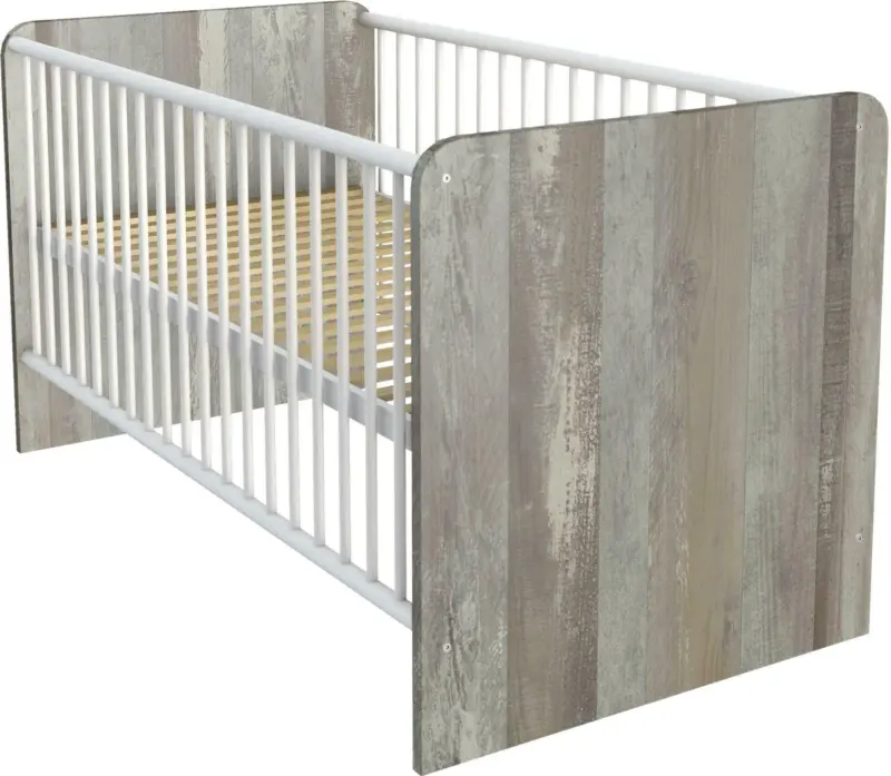 Gitterbett in Braun/Grau/Weiss 'Moon'