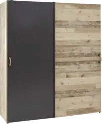 Schwebetürenschrank in Anthrazit/Fichte 'Merlin'