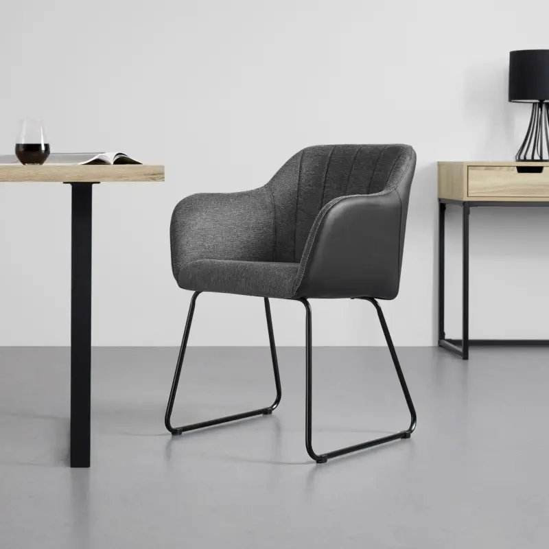 Armlehnstuhl 'Johanna', dunkelgrau