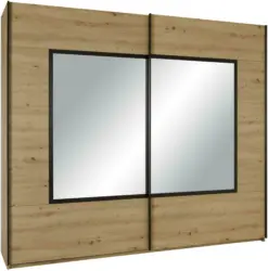 Schwebetürenschrank in Schwarz/Eichefarben