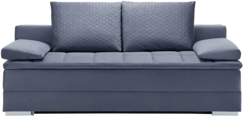 Schlafsofa in Grau mit Bettkasten