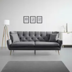 Sofa 'Liliana' inkl. Kissen, dunkelgrau