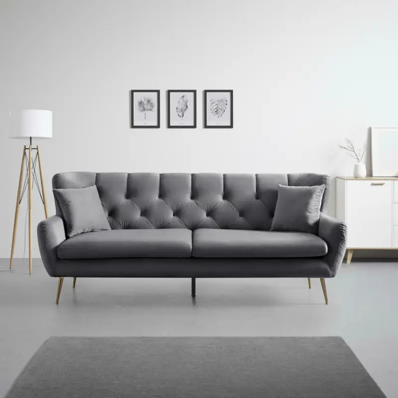 Sofa 'Liliana' inkl. Kissen, dunkelgrau