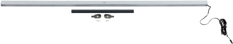 Kleiderstange in Alufarben mit Beleuchtung