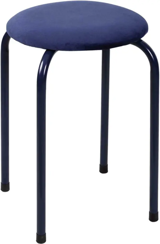 Stapelhocker Isabelle aus Samt in Blau