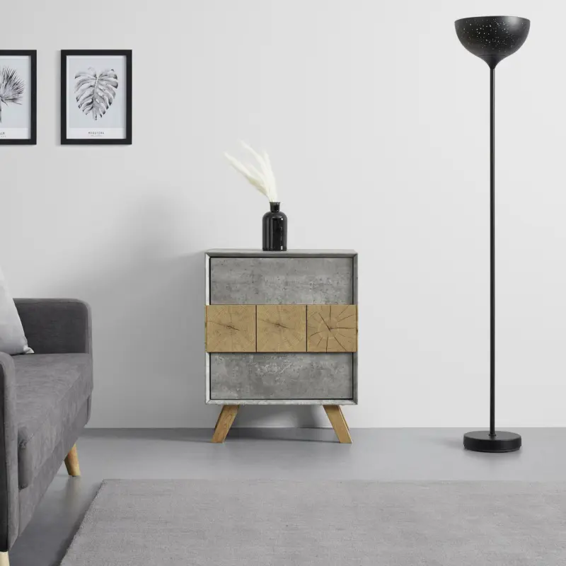 Nachtkästchen 'Casper', grau