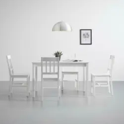 Tischgruppe 'Amira' inkl. Stühle, weiß