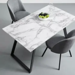 Esstisch 'Luigi', ausziehbar, ca.140-180x80cm, Marmor-Optik