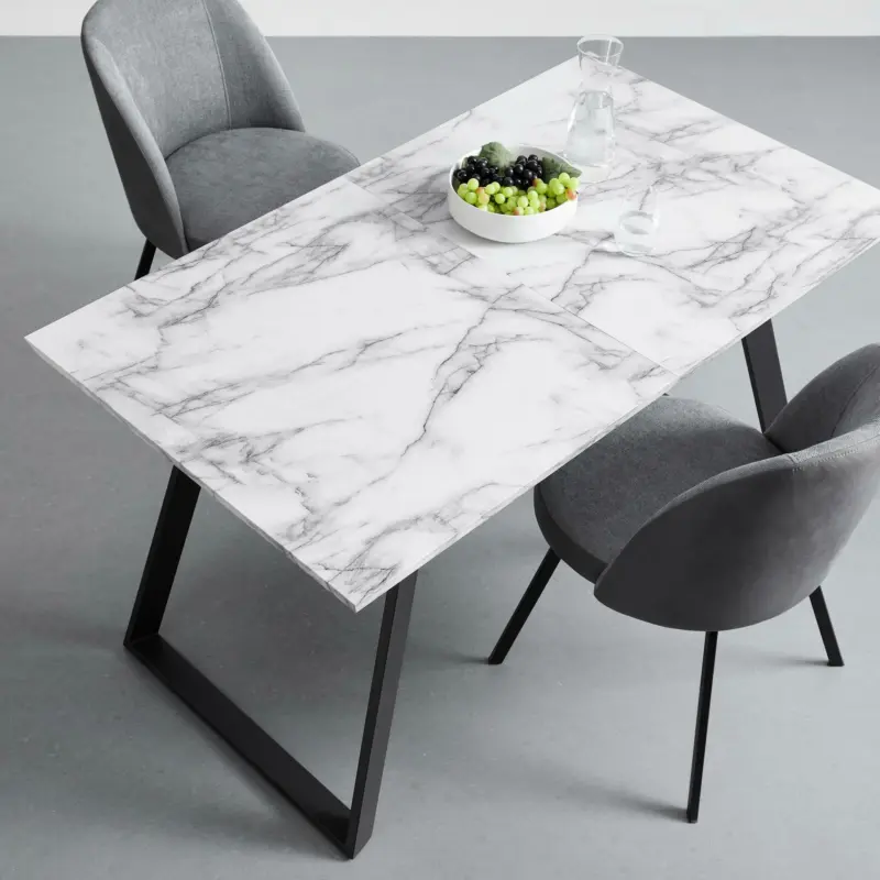 Esstisch 'Luigi', ausziehbar, ca.140-180x80cm, Marmor-Optik