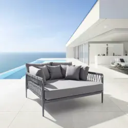 Sonneninsel 'Tomi' inkl. Auflage & Kissen, grau