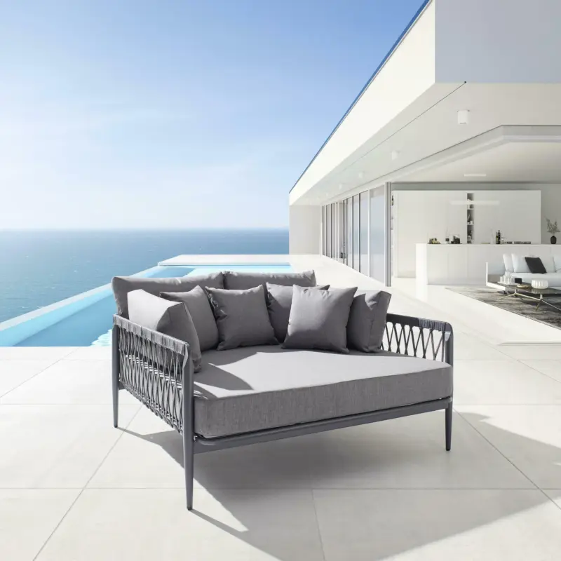 Sonneninsel 'Tomi' inkl. Auflage & Kissen, grau