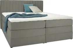 Boxspringbett in Hellgrau ca. 180x200cm