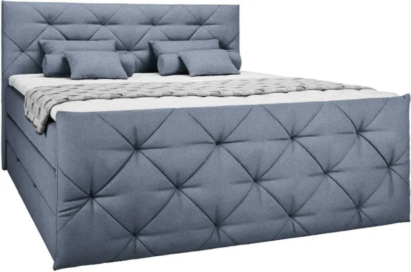 Boxspringbett in Blau ca. 180x200cm