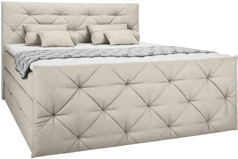 Boxspringbett in Cappuccino ca. 160x200cm