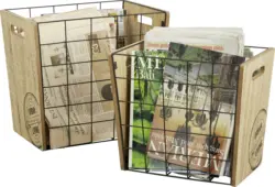 Zeitungsständer Naturfarben, 2er Set