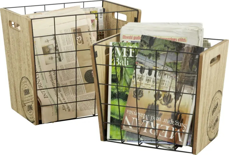 Zeitungsständer Naturfarben, 2er Set