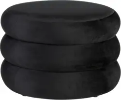 Hocker aus Samt in Schwarz