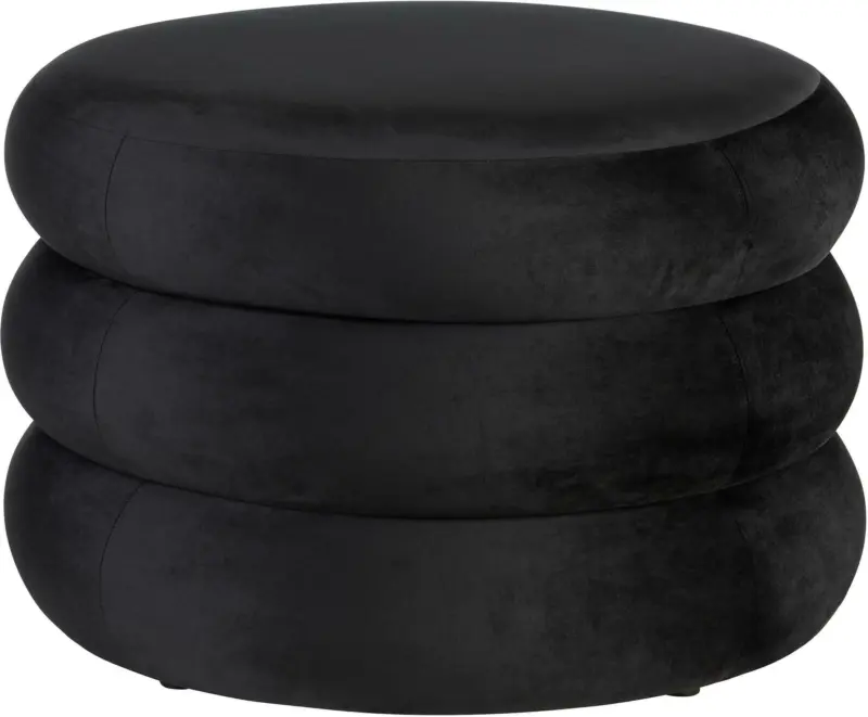 Hocker aus Samt in Schwarz