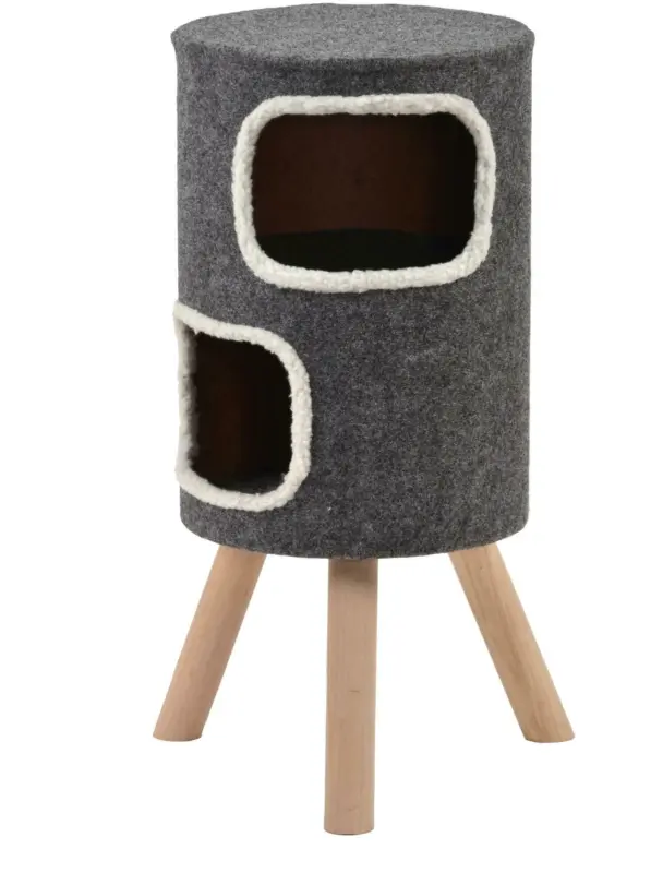 Kratzbaum Doubly in Grau/Naturfarben