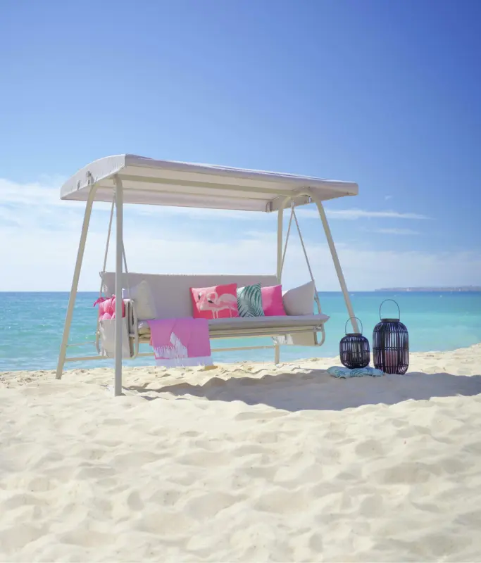 Hollywoodschaukel Montenegro in Grau mit Auflage