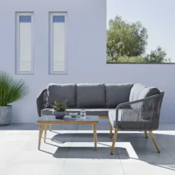 Loungegarnitur 'Sofia' inkl. Auflagen & Kissen, grau