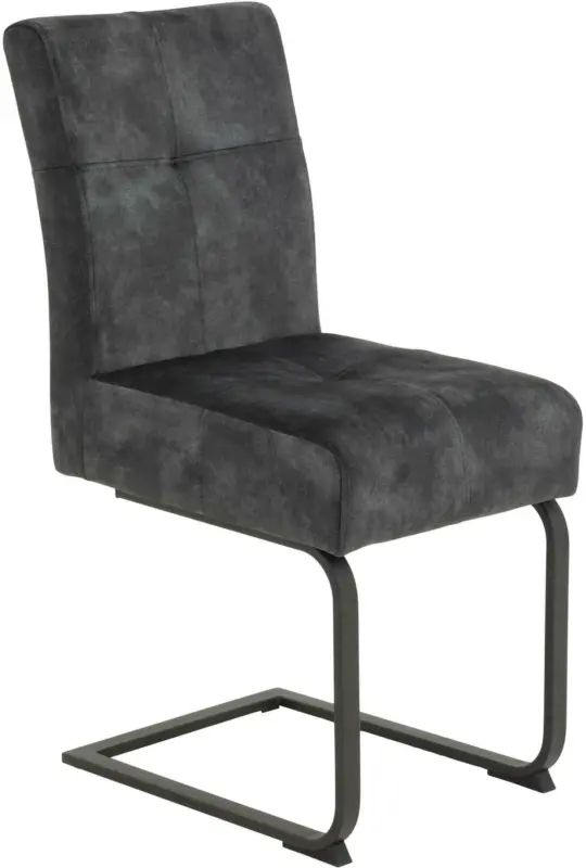 Schwingstuhl aus Samt in Anthrazit