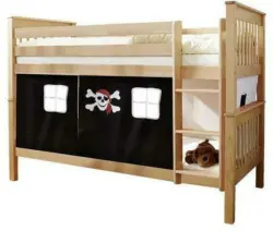 Etagenbett 'Sammy', aus Buche, schwarz/weiss