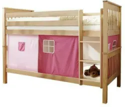 Etagenbett 'Sammy', aus Buche, rosa/hellrosa