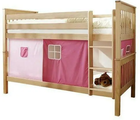 Etagenbett 'Sammy', aus Buche, rosa/hellrosa