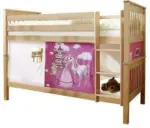 mömax Etagenbett 'Sammy', aus Buche, weiß/pink