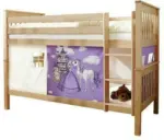 mömax Etagenbett 'Sammy', aus Buche, lila/weiß