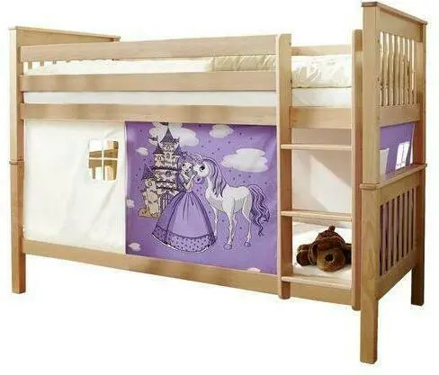 Etagenbett 'Sammy', aus Buche, lila/weiß